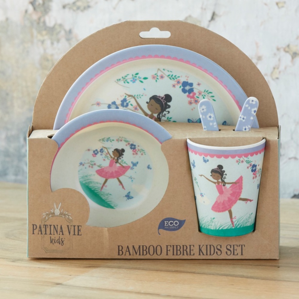 💕👧🏾💕 Patina Vie Kids Bamboo Dinnerware Set